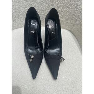 Christian Dior Women's Black Monogram Pointed Toe Heels Size 37